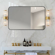 Load image into Gallery viewer, 32&quot; x 20&quot; Metal Frame Wall-Mounted Rectangle Mirror-Black
