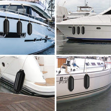 Load image into Gallery viewer, 4 Ribbed Marine 8.5&quot; x 27&quot;  Boat Fender Vinyl Bumper-Black
