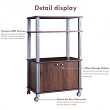 Load image into Gallery viewer, Microwave Rack Stand Rolling Storage Cart-Walnut
