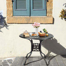 Load image into Gallery viewer, 36&quot; Cast Aluminum Round Patio Dining Table with Umbrella Hole
