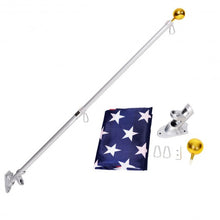Load image into Gallery viewer, 5/6 Ft Telescoping Flagpole Spinning Wall Mount USA Flag Kit-5&#39;
