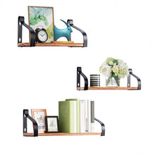 Load image into Gallery viewer, Set of 3 Wall Mount Floating Shelves Rustic Wood Storage Shelves
