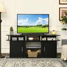 Load image into Gallery viewer, 63&quot; TV Entertainment Console Center with 2 Cabinets-Black
