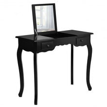 Load image into Gallery viewer, Mirrored Bathroom Dressing Vanity Table Set w/ Stool-Black
