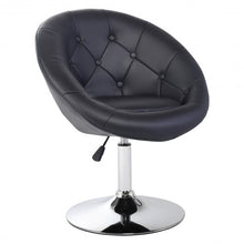 Load image into Gallery viewer, 1 PC Modern Adjustable Swivel Round PU Leather Chair-Black
