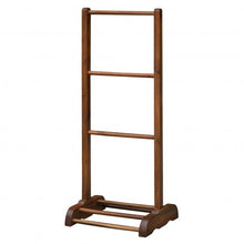 Load image into Gallery viewer, 3-Bar Acacia Wood Freestanding Bathroom Towel Rack  w/Bottom Storage Shelf-Brown
