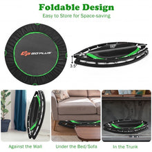 Load image into Gallery viewer, 47&quot; Folding Trampoline Fitness Exercise Rebound with Handle for Adults and Kids-Green

