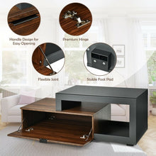 Load image into Gallery viewer, Modern Chic Glass Top Cocktail Coffee Table with Storage Cabinet
