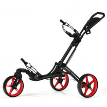 Load image into Gallery viewer, Folding Golf Push Cart with Scoreboard Adjustable Handle Swivel Wheel-Red
