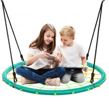 Load image into Gallery viewer, 40&#39;&#39; Spider Web Tree Swing Kids Outdoor Play Set with Adjustable Ropes-Green
