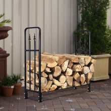 Load image into Gallery viewer, 4&#39; Outdoor Heavy Duty Steel Firewood Wood Storage Rack

