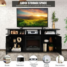 Load image into Gallery viewer, 63&quot; TV Entertainment Console Center with 2 Cabinets-Black
