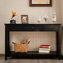 Load image into Gallery viewer, Console Sofa Side Accent Table with Drawer Shelf-Black
