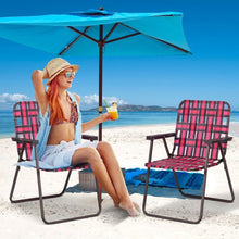 Load image into Gallery viewer, 6 pcs Folding Beach Chair Camping Lawn Webbing Chair-Red

