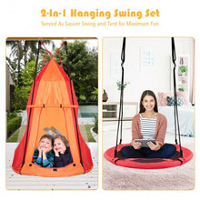 Load image into Gallery viewer, Kids Hanging Chair Swing Tent Set-Orange
