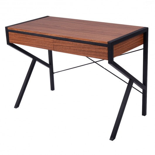 Wooden Top Computer Desk Sturdy Workstation