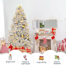 Load image into Gallery viewer, 7.5Ft Hinged Unlit Artificial Silver Tinsel Christmas Tree
