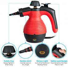 Load image into Gallery viewer, 1050 W Multifunction Portable Steamer Household Steam Cleaner w/Attachments-Red
