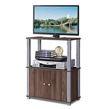 Load image into Gallery viewer, TV Stand Component Console Multipurpose Shelf with Storage Cabinet-Walnut
