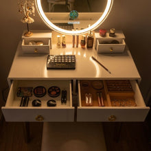 Load image into Gallery viewer, Vanity Table Touch Screen Dimming Mirror W/Bluetooth Speakers
