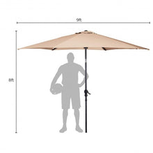 Load image into Gallery viewer, 9FT Patio Umbrella Patio Market Steel Tilt W/ Crank Outdoor Yard Garden-Beige
