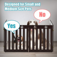 Load image into Gallery viewer, 24&quot; Folding Wooden Freestanding Pet Gate Dog Gate with 360° Hinge -Espresso
