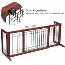 Load image into Gallery viewer, Solid Wood Adjustable Free Stand Dog Gate

