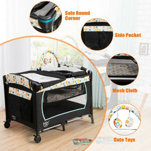 Load image into Gallery viewer, 4-in-1 Convertible Portable Baby Playard with Changing Station-Blue
