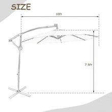 Load image into Gallery viewer, 10FT 360 Rotation Solar Powered LED Patio Offset Umbrella-Tan
