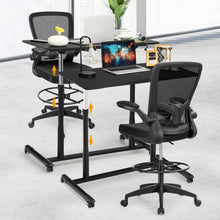 Load image into Gallery viewer, Height Adjustable Computer Desk Sit to Stand Rolling Notebook Table -Black

