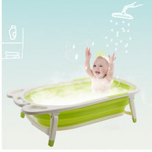 Load image into Gallery viewer, Baby Folding Collapsible Portable Bathtub w/ Block-Green
