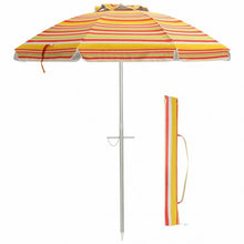 Load image into Gallery viewer, 6.5FT Sun Shade Patio Beach Umbrella with Carry Bag-Red &amp; Orange
