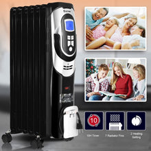 Load image into Gallery viewer, 1500 W LCD 7-fin Timer Electric Oil Filled Radiator Heater
