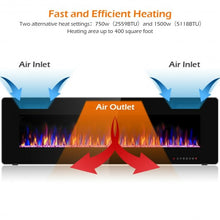 Load image into Gallery viewer, 60&quot; Recessed Ultra Thin Mounted Wall Electric Fireplace
