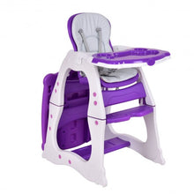 Load image into Gallery viewer, 3 in 1 Infant Table and Chair Set Baby High Chair-Purple
