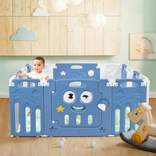 Load image into Gallery viewer, 14-Panel Foldable Baby Playpen Kids Activity Centre-Blue
