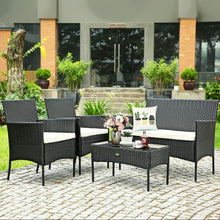 Load image into Gallery viewer, 4 Pcs Patio Rattan Cushioned Sofa Furniture Set
