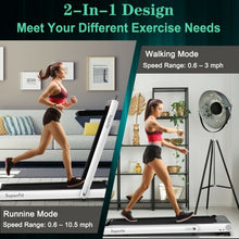 Load image into Gallery viewer, 4.75HP 2 In 1 Folding Treadmill with Remote APP Control-White
