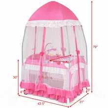 Load image into Gallery viewer, Portable Baby Playpen Crib Cradle with Carring Bag-Pink
