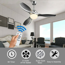 Load image into Gallery viewer, Modern 48&quot; Ceiling Fan w/ Dimmable LED Light &amp; Remote Control Reversible Blades
