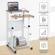 Load image into Gallery viewer, Height Adjustable Mobile Computer Stand Up Desk
