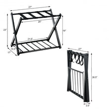 Load image into Gallery viewer, Set of 2 Folding Metal Luggage Rack Suitcase
