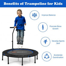 Load image into Gallery viewer, 47&quot; Folding Trampoline Fitness Exercise Rebound with Handle for Adults and Kids-Blue
