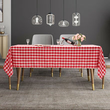 Load image into Gallery viewer, 10 Pcs 60&quot; x 102&quot; Rectangular Polyester Checker Kitchen Tablecloth-Red
