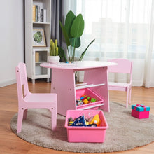 Load image into Gallery viewer, Kids Table and 2 Chairs Set with Storage Boxes
