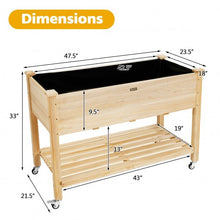 Load image into Gallery viewer, Wood Elevated Planter Bed with Lockable Wheels Shelf and Liner
