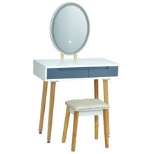 Load image into Gallery viewer, Touch Screen Vanity Makeup Table Stool Set -Gray
