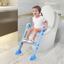 Load image into Gallery viewer, Toddler Toilet Potty Training Seat with Non-Slip Ladder-Blue
