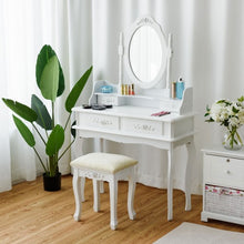 Load image into Gallery viewer, Mirror Jewelry Storage Makeup Dressing Table Vanity Set
