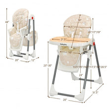 Load image into Gallery viewer, Folding Baby High Dining Chair with 6-Level Height Adjustment-Beige
